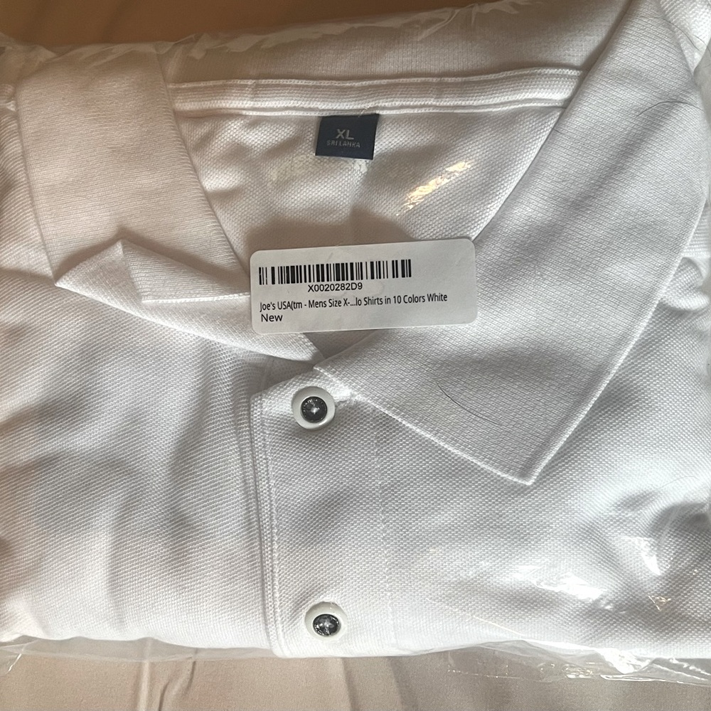 NEW Joe's USA White Short-Sleeve Polo Shirt